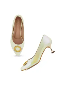 SCENTRA Embellished Pointed Toe Kitten Pumps