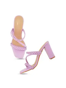 SCENTRA Braided Open Toe Block Heels