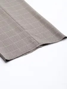 Arrow Men Tailored Fit Mid-Rise Checked Trousers