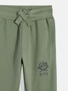 U.S. Polo Assn. Kids Boys Brand Logo Printed Pure Cotton Joggers