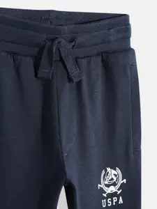 U.S. Polo Assn. Kids Boys Brand Logo Printed Pure Cotton Joggers