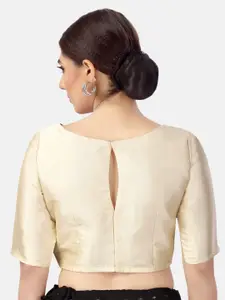 Studio Shringaar Boat Neck Elbow Length Sleeves Saree Blouse