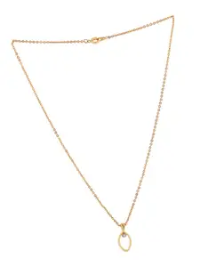 Estele Gold-Plated Stone-Studded & Tear Drop-Charm Pendant With Chain