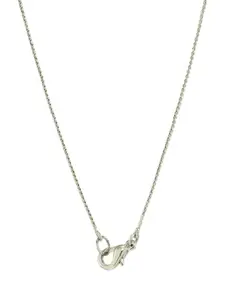 Estele Rhodium-Plated Stone-Studded Pendant With Chain