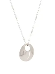 Estele Rhodium-Plated Geometric Pendant with Chain