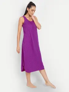 BLAZON Polka Dots Printed Pure Cotton Nightdress