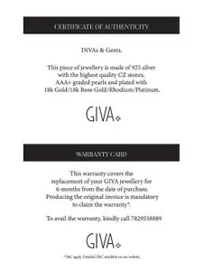 GIVA 925 Sterling Silver Rose Gold-Plated Cubic Zirconia-Studded Pendant With Link Chain