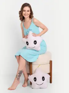 BLAZON Plus Size Scoop Neck Pure Cotton Nightdress