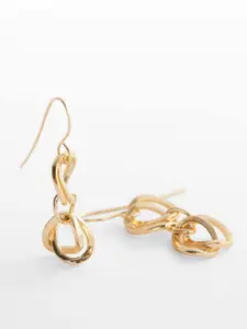 MANGO Women Interwined Contemporary Shaped Drop Earrings