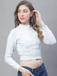 NoBarr Women Cable Knit Turtle Collar Pullover