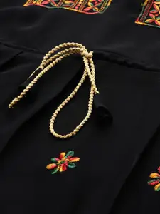 WEAVETECH IMPEX Floral Embroidered Pure Georgette Pleated Kurti