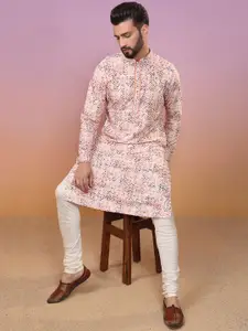 KISAH Abstract Printed Mandarin Collar Kurta