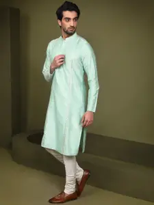 KISAH Mandarin Collar Gotta Patti Straight Kurta