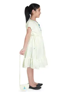 Peppermint Girls V-Neck Cotton Fit And Flare Dress