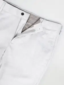 Arrow New York Men Heathered Dobby Formal Trousers