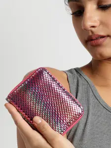 HAUTE SAUCE by  Campus Sutra Women Textured Vegan Leather Two Fold Wallet