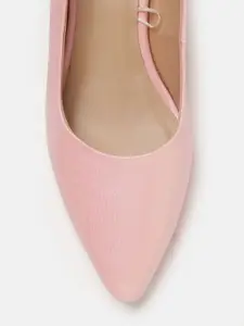 DressBerry Women Shimmery Block Heel Pumps