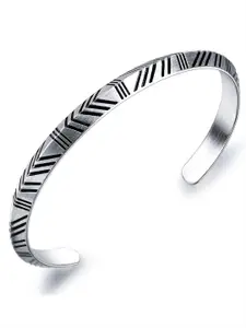 Peora Men Silver-Plated Kada Bracelet