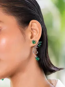 SHAYA 925 Sterling Silver Contemporary Oxidized Drop Earrings