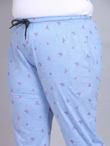 CUPID Women Plus Size Printed Cotton Lounge Pants