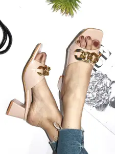 Brauch Embellished Open Toe Block Heels