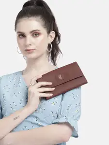 Baggit Women Geometric Textured PU Envelope Wallet