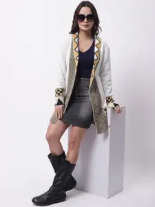 NoBarr Women Geometric Open Front Acrylic Shrug