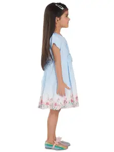 Peppermint Floral Printed Bow Detail Fit & Flare Dress