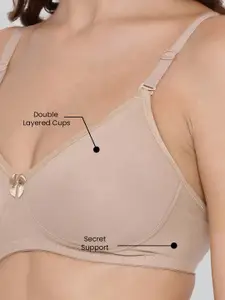 LYRA Pack Of 2 Combed Cotton Wirefree Secret Support Bra with Detachable Strap