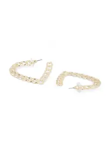 Bellofox Gold-Plated Heart Shaped Half Hoop Earrings