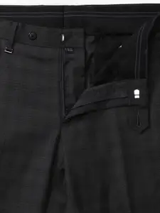 Van Heusen Men Checked Slim Fit Formal Trousers