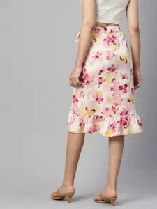 Popnetic Floral Printed Wrap Skirt