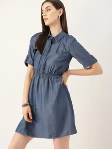 Kook N Keech Denim A-Line Mini Dress