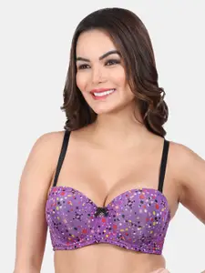 Amour Secret Polka Dot Printed Lightly Padded Medium Coverage Underwired No-Sag Bra
