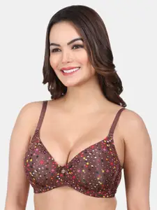 Amour Secret Graphic Printed Lightly Padded All Day Comfort Full Coverage Seamless Bra