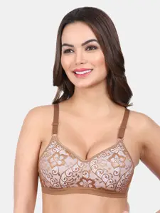 Amour Secret Self Design Non Padded Non-Wired Full Coverage Seamless T-shirt Bra