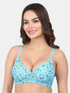 Amour Secret Printed Lightly Padded Full Coverage Seamless Straps Bra