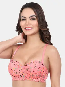 Amour Secret Printed Underwired Lightly Padded All Day Comfort  Seamless Balconette Bra