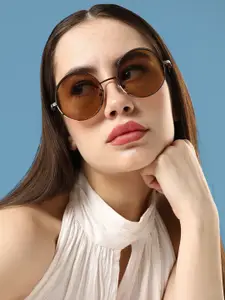 HAUTE SAUCE by  Campus Sutra Women Round Sunglasses with Polarised Lens SS23_HSSG1264