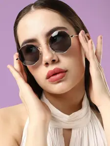 HAUTE SAUCE by  Campus Sutra Women Octagonal Sunglasses with Polarised Lens SS23_HSSG2249