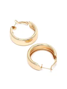 Bohey by KARATCART Gold-Plated Contemporary Hoop Earrings