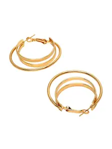Bohey by KARATCART Gold-Plated Contemporary Hoop Earrings