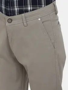 V-Mart Men Dobby  Classic Slim Fit Easy Wash Cotton Trousers