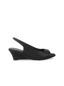 Mochi Embellished Backstrap Wedge Peep Toes