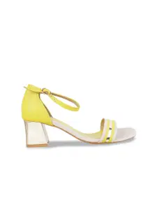 Mochi Colourblocked Ankle Loop Block Heels
