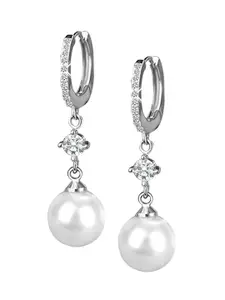Peora Silver-Plated Contemporary Drop Earrings