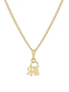 Estele Gold-Plated Shri Charm Pendant With Chain