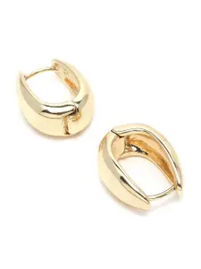 Bohey by KARATCART Gold-Plated Contemporary Hoop Earrings