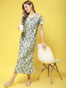 Claura Floral Printed Maxi Nightdress