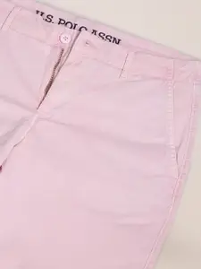 U.S. Polo Assn. Men Mid-Rise Slim Fit Cotton Chino Shorts